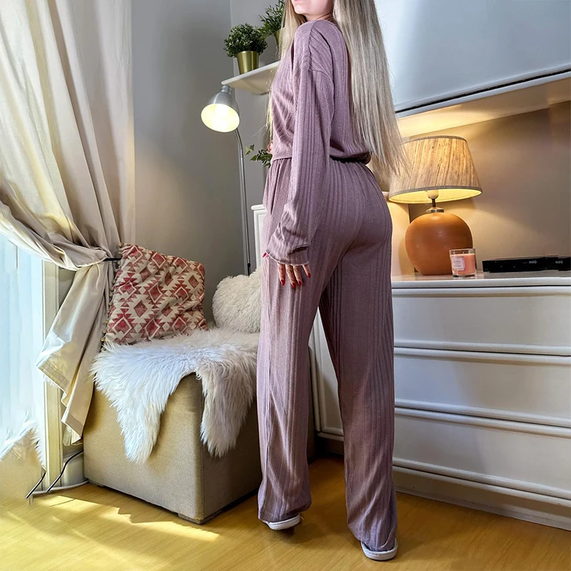 Gray%20Pink%20Pajamas%20Homewear%20Set-