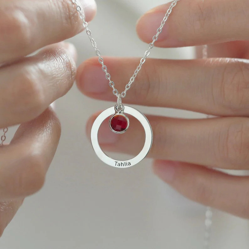 Custom%20Personalized%20Round%20Birthstone%20Necklace