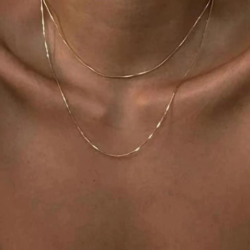 14K%20Gold%20Filled%20Herringbone%20Choker%20Necklace/