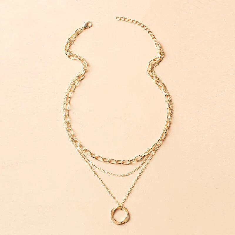 Gold%20Silver%20Layered%20Choker%20Necklace/