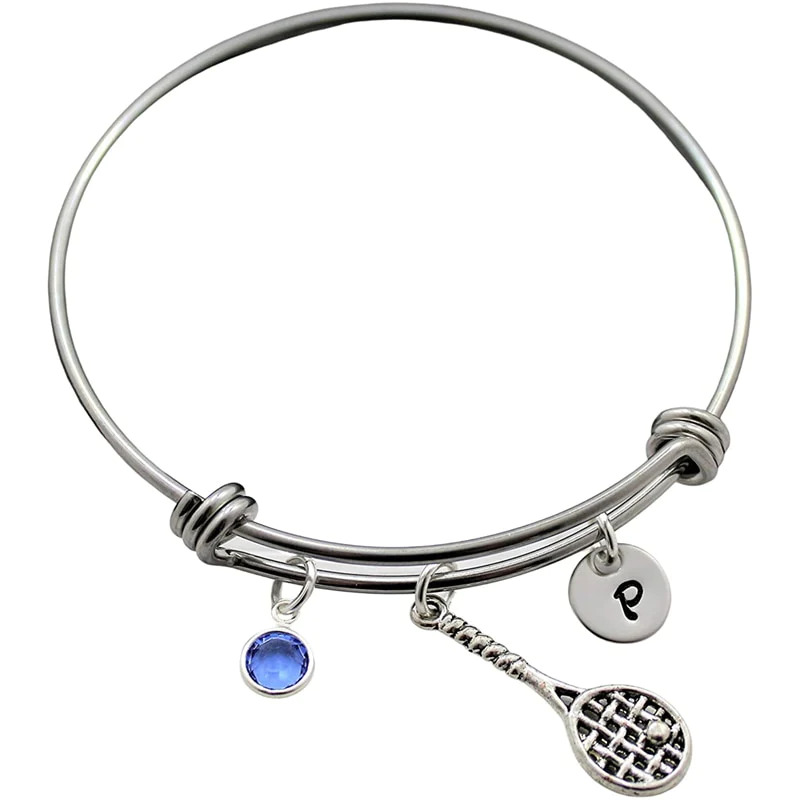 Personalized%20Birthstone%20Tennis%20Racquet%20Initial%20Bangle/