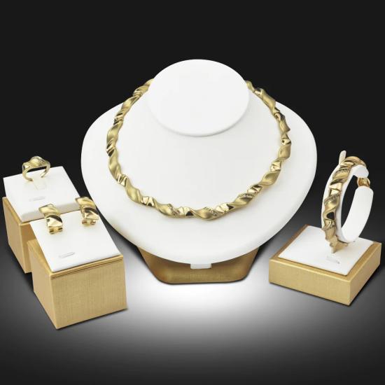 18K gold plated stone Burmese stylish design women’s jewelry set
