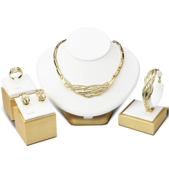 Special design women’s jewelry set with 18K gold plated stones