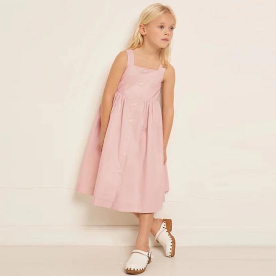 Sweet Girl Sleeveless Casual Loose Pink  Dress