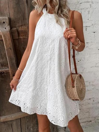 White Elegant Mini Summer Dress