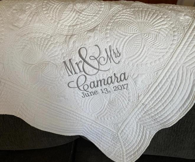   Custom Name Monogrammed Quilt /