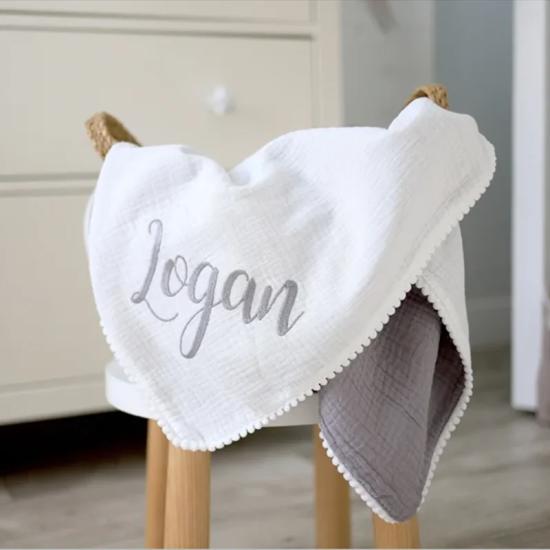  Personalized Muslin Baby Blanket