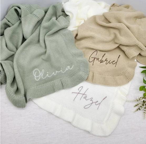 Personalized Soft Knitted Blanket  /