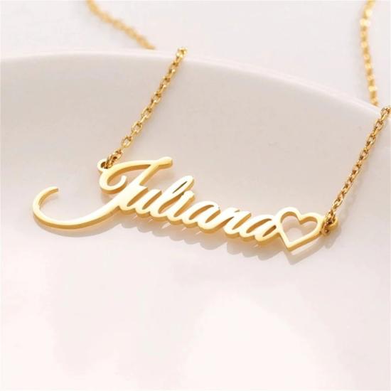 Personalized Hard Heart Name Necklace/