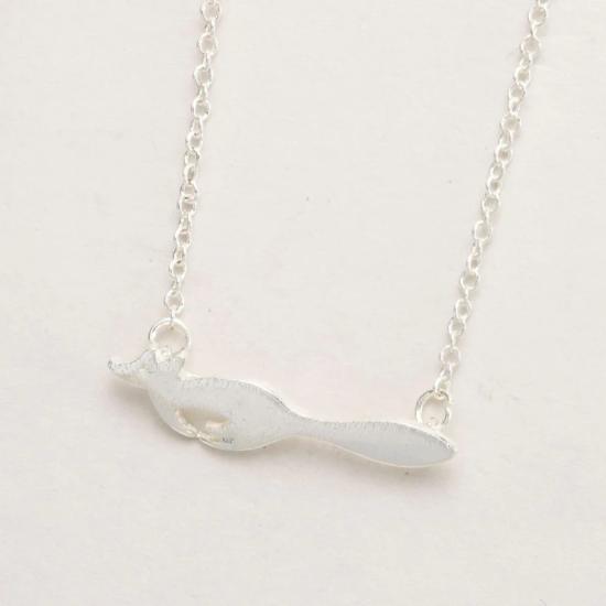 Running Fox Silver Necklace/