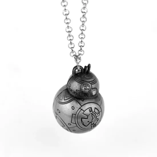 Starwars BB-8 Robot silver necklace/