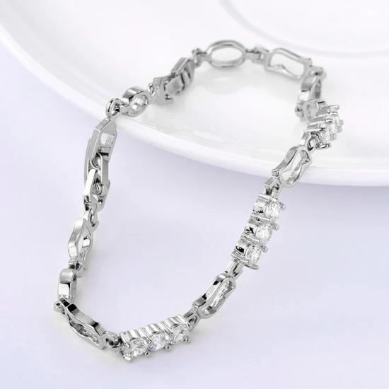 Elegant Ladies Bracelet with White Gold Drop Zircon Stone/