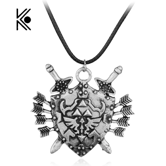 The Legend of Zelda Antique Silver Shield Necklace