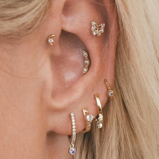 Dainty 1Piece CZ Stud Earring/