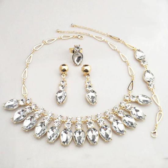 Gold crystal bohemian lady jewelry set