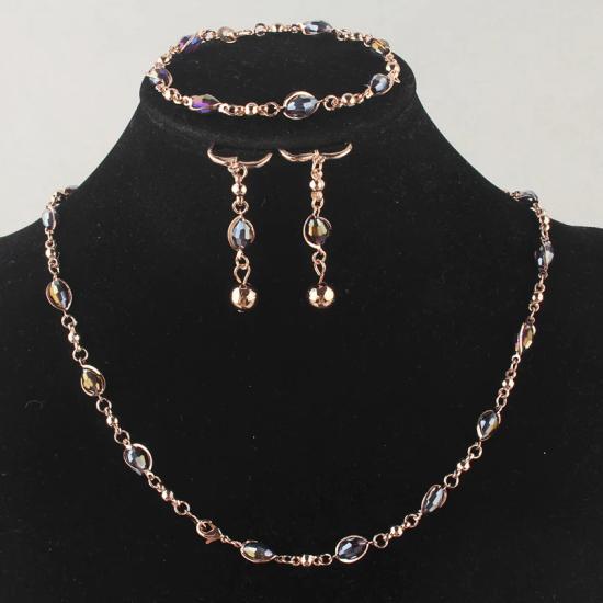 Purple crystal lady jewelry set/