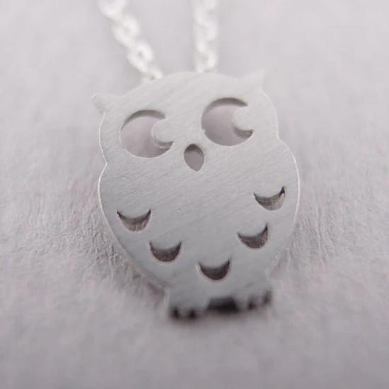 Owl Silver Necklace Minimalist Necklace