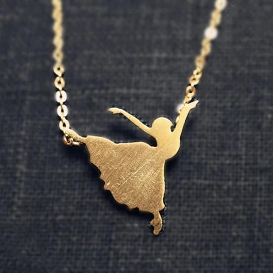 Dancing Girl Gold Necklace