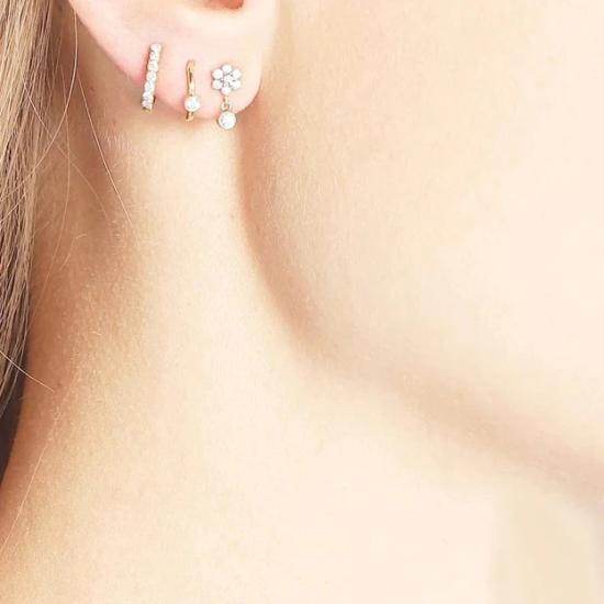 Minimalist & Dainty CZ Bar Shaped Stud Earrings