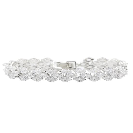 White Gold Platinum Baguette Bracelet/