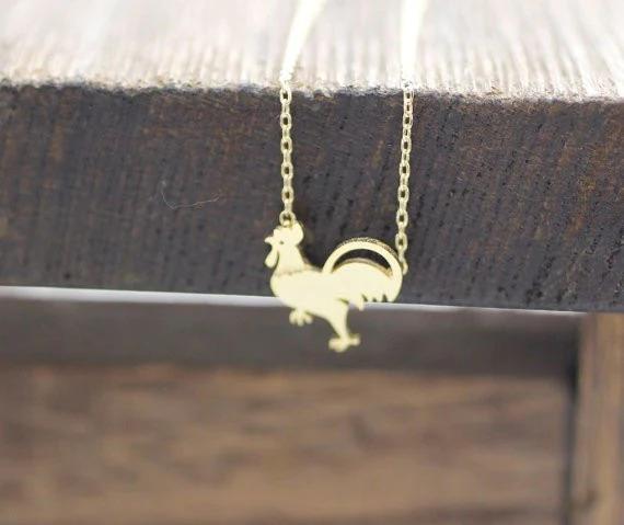 Cock Gold Necklace Minimalist Necklace/