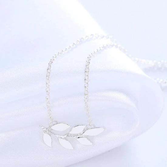 Olive Branch Silver Necklace