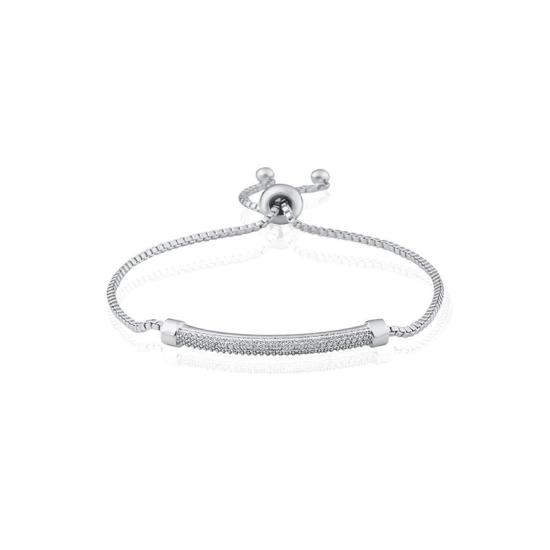 Diamond Bar White Gold Bracelet