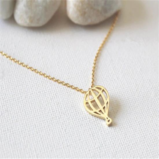 Air Balloon Gold Necklace Minimalist Necklace/