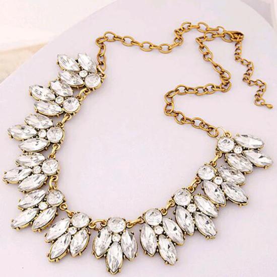 Crystal flower gold chokers necklace