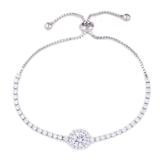 Diamond Square Silver Plated Bracelet