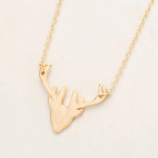 Gold Deer Horn Necklace