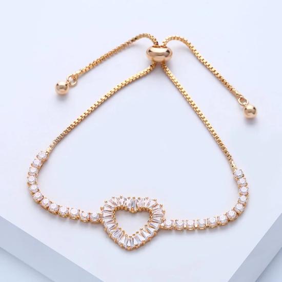 Zircon Gold Heart Bracelet