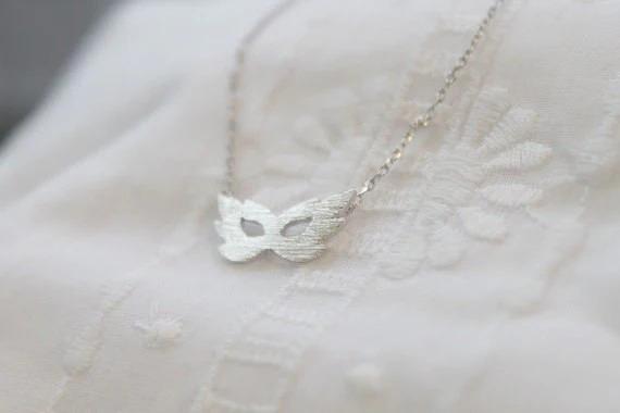 Mask Silver Necklace