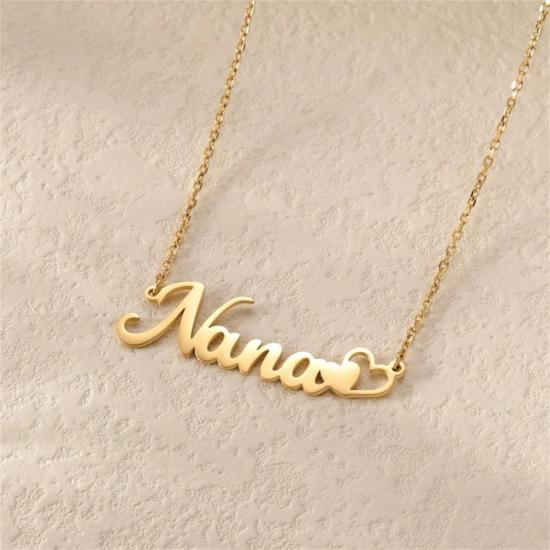 Personalized Heart and Chain Name Necklace