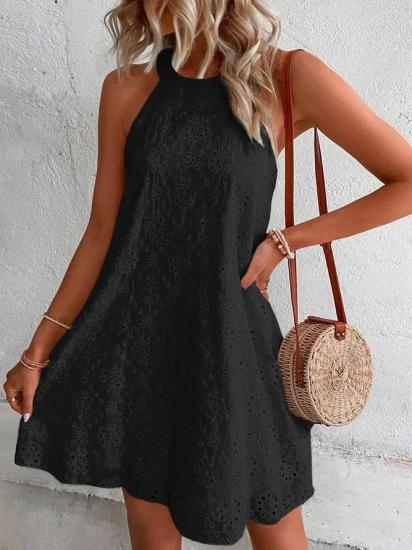 Black Elegant Mini Summer Dress   