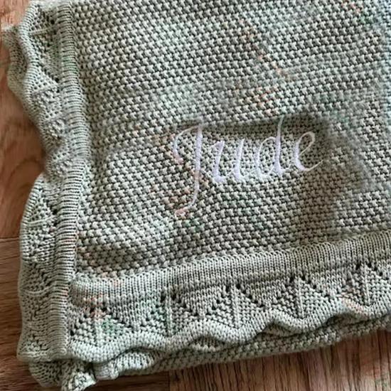 Personalized Knitted Blanket for Baby  /