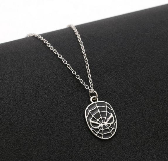 Spiderman mask silver mask necklace/