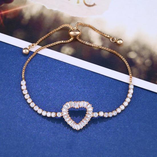 Zircon Gold Heart Bracelet/