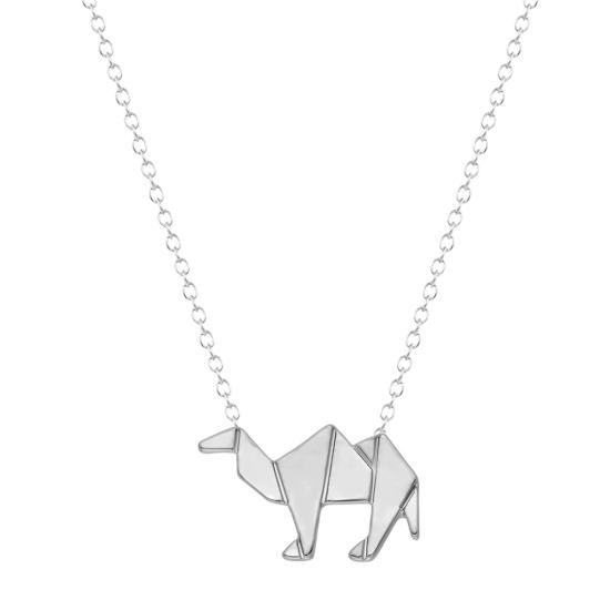 Origami Camel Silver Necklace/