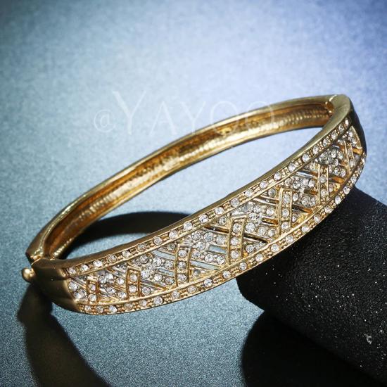 Elegant Golden Crystal Stone Bracelet/