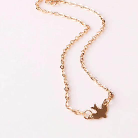 Gold Plated Female short clavicle chain necklace Delicate Gold bird Necklace