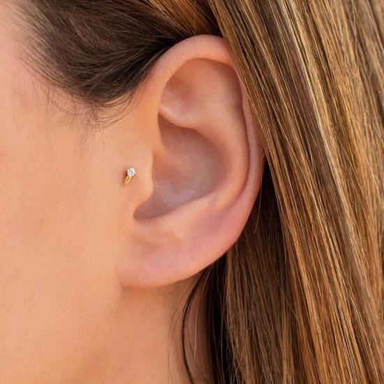 Dainty & Tiny CZ Spike Stud Earrings/