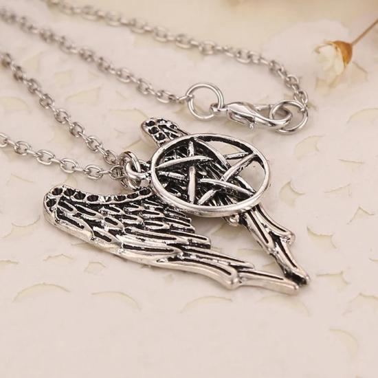 Supernatural Geometry Star Wings Ward Evil Amulet Pentagram Pendant Necklace