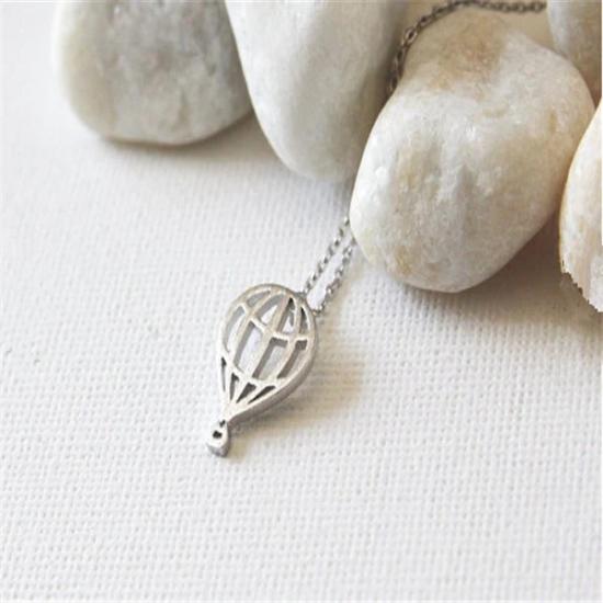 Air Balloon Silver Necklace Minimalist Necklace/