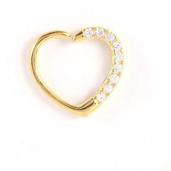 1 piece Crystal Heart Hoop Earrings