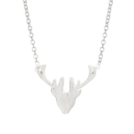 Silver Deer Horn Necklace