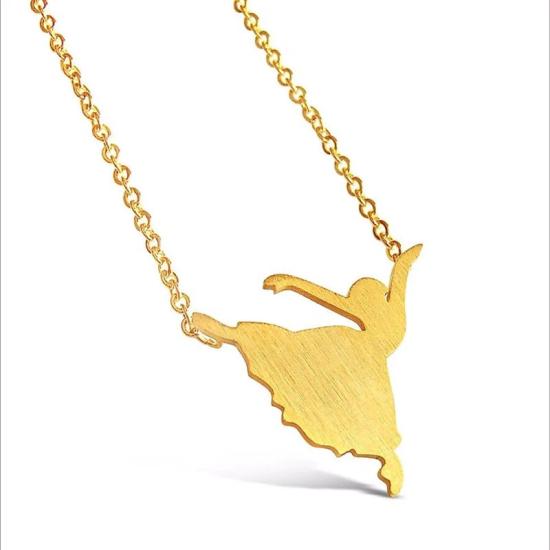 Dancing Girl Gold Necklace/