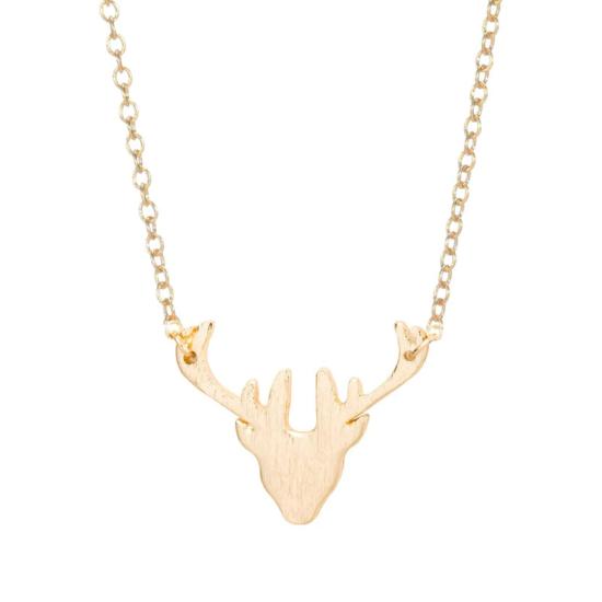 Gold Deer Horn Necklace/