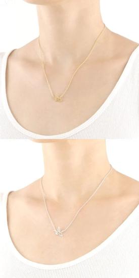 Origami Crane gold Necklace/