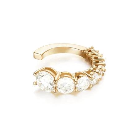 1 Piece Crystal Circle Cuff Earrings/